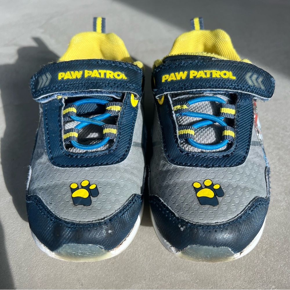 Paw Patrol Light up Kids‎ Toddler Sneakers - Gray Blue Yellow Size 9